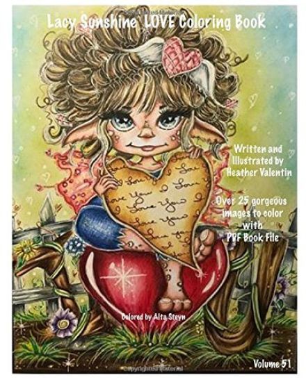 Lacy Sunshine Love Coloring Book: Valentine Love Fairies, Sprites, Dragons, Hearts and More Adult Colorng Book All Ages Volume 51