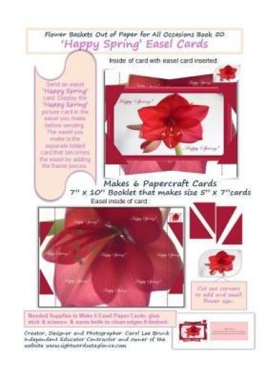 Flower Baskets Out of Paper for All Occasions Book 50: 'Happy Spring' Easel Cards