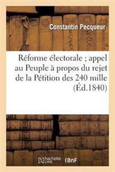 Réforme Électorale Appel Au Peuple À Propos Du Rejet de la Pétition Des 240 Mille
