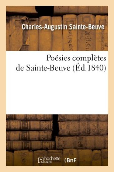 Poésies Complètes de Sainte-Beuve