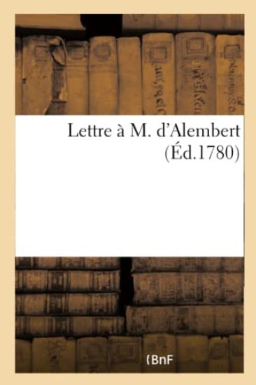 Lettre À M. d'Alembert