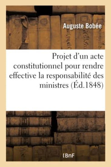 Projet d'Un Acte Constitutionnel Contenant l'Organisation d'Un Jury National
