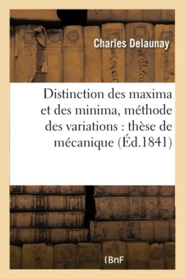 Distinction Des Maxima Et Des Minima Dans Les Questions Qui Dépendent de la Méthode