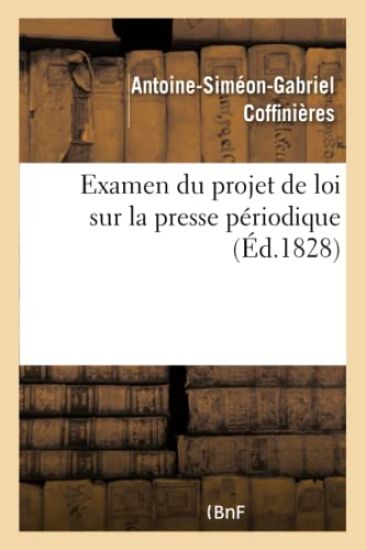Examen Du Projet de Loi Sur La Presse Périodique