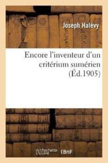 Encore l'Inventeur d'Un Critérium Sumérien