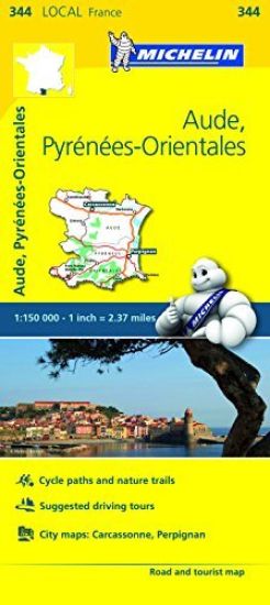 Aude, Pyrenees-Orientales - Michelin Local Map 344