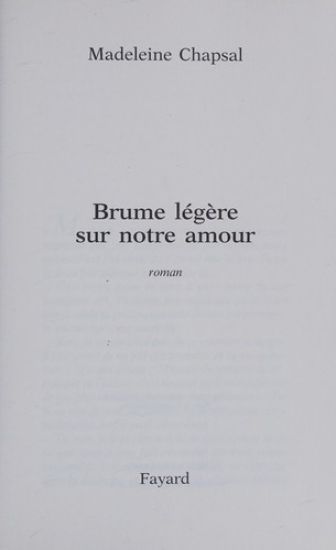 Brume légère sur notre amour
