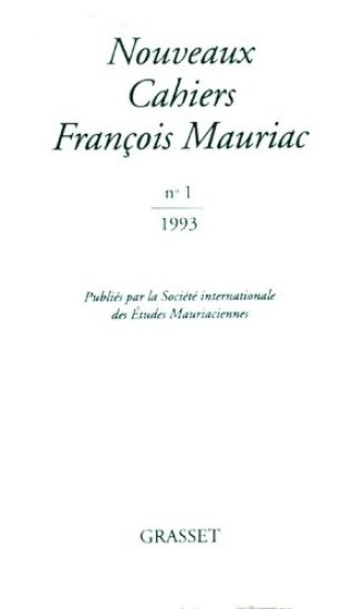 Nouveaux cahiers François Mauriac n°01