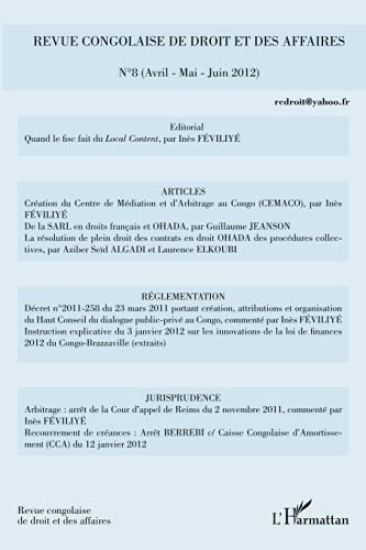 Revue congolaise de droit et des affaires 8