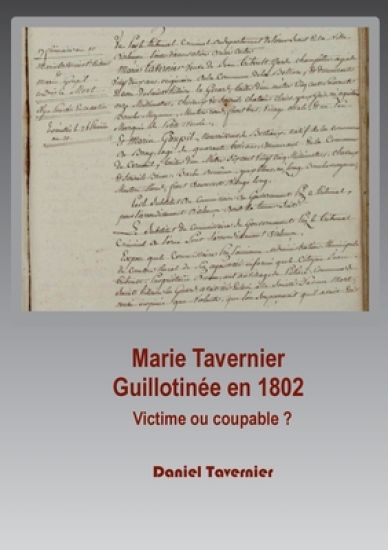 Marie Tavernier guillotinée en 1802