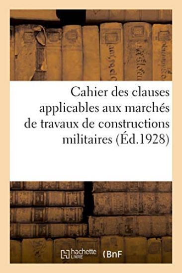 Cahier Des Clauses Et Conditions Générales Du 15 Octobre 1921
