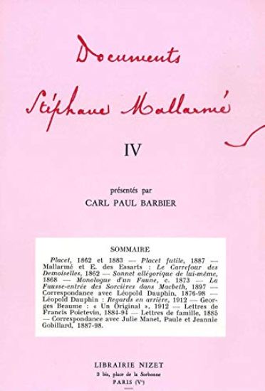 Documents Stephane Mallarme IV