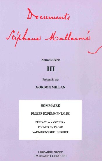 Documents Stephane Mallarme - Nouvelle Serie III