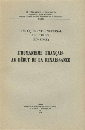 L'Humanisme Francais Au Debut de la Renaissance