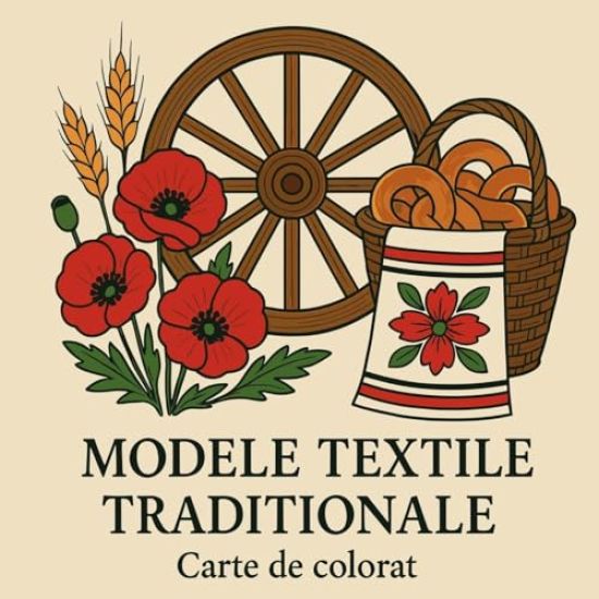 Modele Textile Tradiționale - Carte de Colorat pentru Adulți