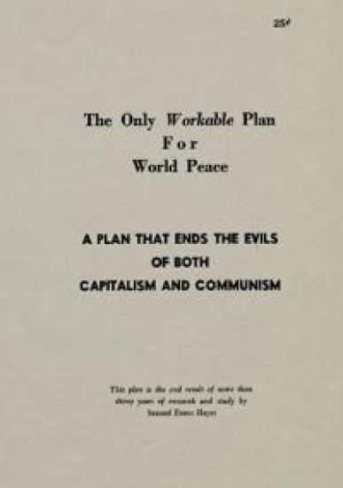 The Only Workable Plan for World Peace