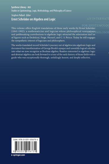 Ernst Schro¨der on Algebra and Logic