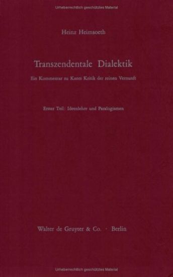 Ideenlehre Und Paralogismen