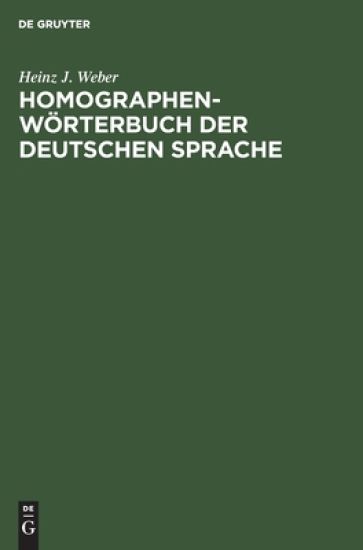 Homographen-Wörterbuch Der Deutschen Sprache