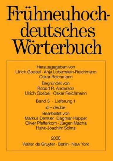 Fruhneuhochdeutsches Worterbuch