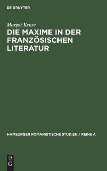 Die Maxime in der französischen Literatur