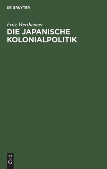 Die Japanische Kolonialpolitik