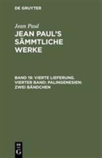 Vierte Lieferung. Vierter Band: Palingenesien, Zweites Bändchen