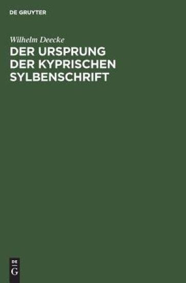 Der Ursprung Der Kyprischen Sylbenschrift