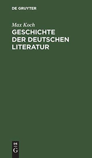 Geschichte Der Deutschen Literatur