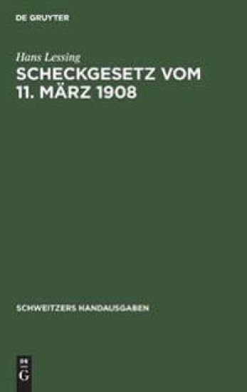 Scheckgesetz Vom 11. März 1908