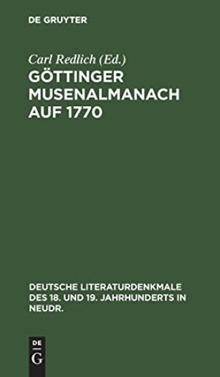 Göttinger Musenalmanach Auf 1770