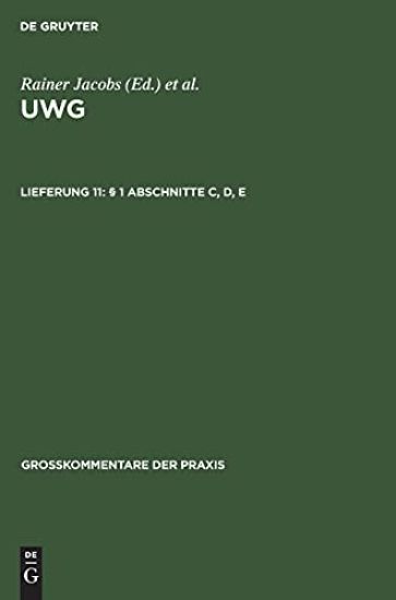 § 1 Abschnitte C, D, E