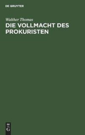 Die Vollmacht Des Prokuristen