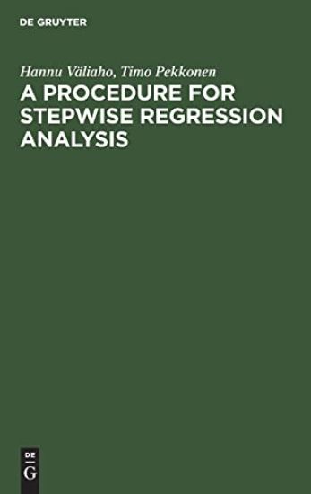 A Procedure for Stepwise Regression Analysis