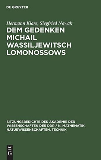 Dem Gedenken Michail Wassiljewitsch Lomonossows