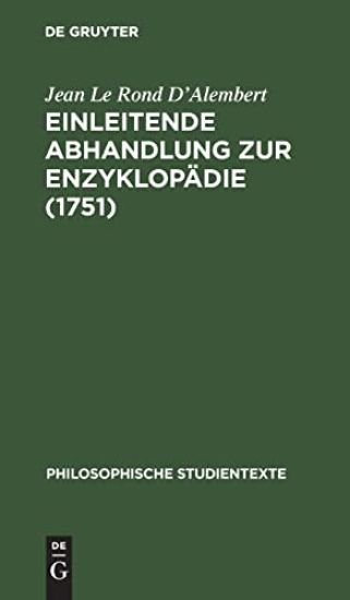 Einleitende Abhandlung Zur Enzyklopädie (1751)