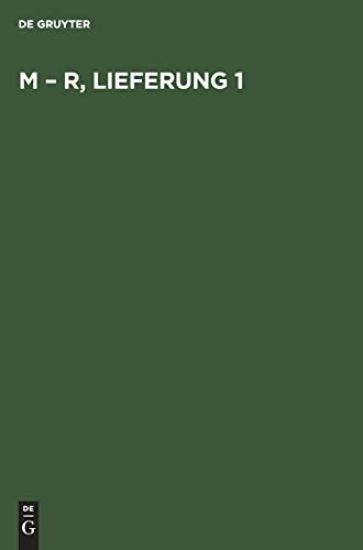 M - R, Lieferung 1