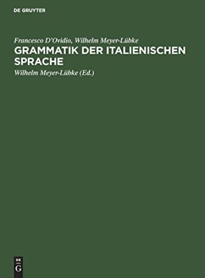 Grammatik Der Italienischen Sprache