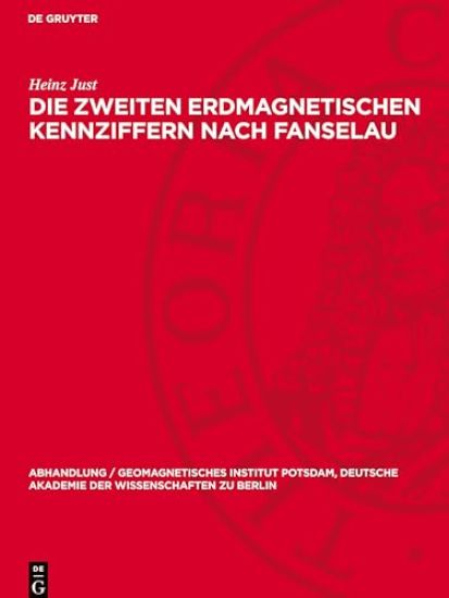 Die Zweiten Erdmagnetischen Kennziffern Nach Fanselau