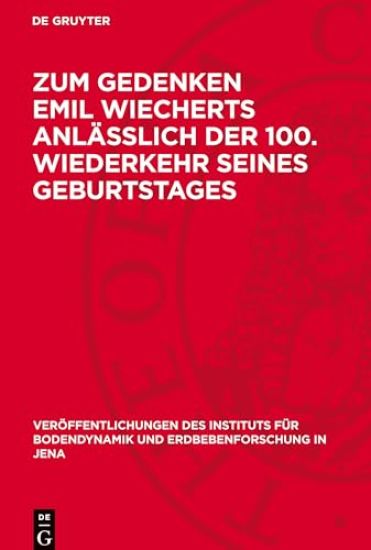 Zum Gedenken Emil Wiecherts Anlässlich Der 100. Wiederkehr Seines Geburtstages