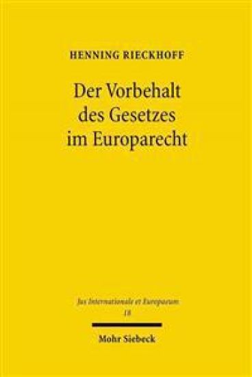 Der Vorbehalt des Gesetzes im Europarecht