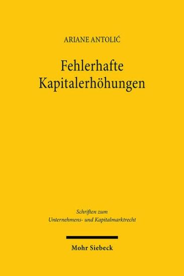 Fehlerhafte Kapitalerhöhungen