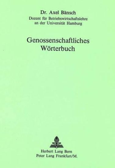 Genossenschaftliches Woerterbuch