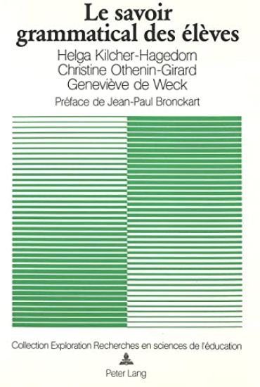 Le Savoir Grammatical Des Élèves