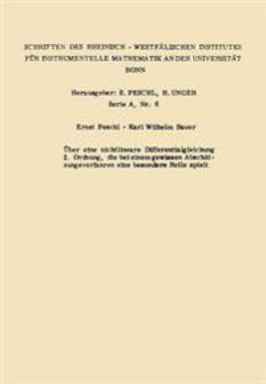 Über eine nichtlineare Differentialgleichung 2. Ordnung die bei einem gewissen Abschätzungsverfahren eine besondere Rolle spielt