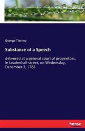 Substance of a Speech