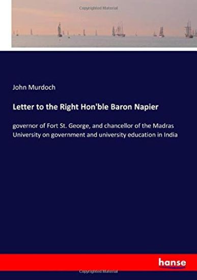 Letter to the Right Hon'ble Baron Napier