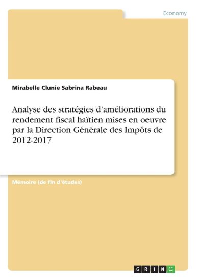 Analyse des stratégies d'améliorations du rendement fiscal haïtien mises en oeuvre par la Direction Générale des Impôts de 2012-2017