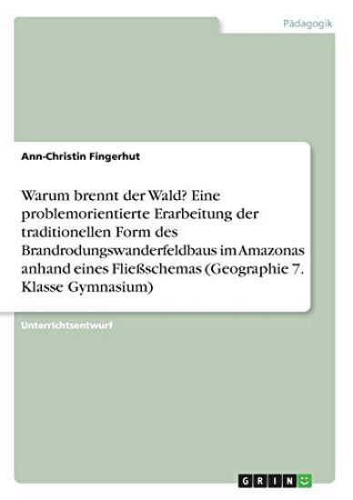 Warum brennt der Wald? Eine problemorientierte Erarbeitung der traditionellen Form des Brandrodungswanderfeldbaus im Amazonas anhand eines Fließschemas (Geographie 7. Klasse Gymnasium)