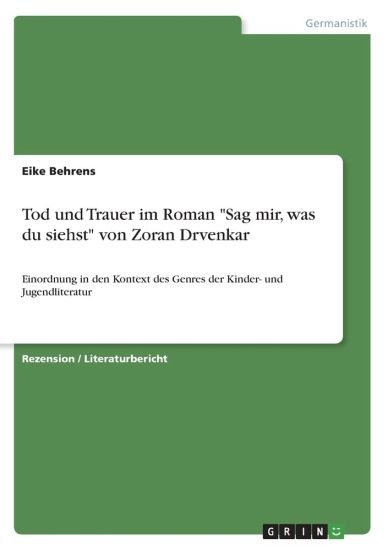 Tod und Trauer im Roman "Sag mir, was du siehst" von Zoran Drvenkar